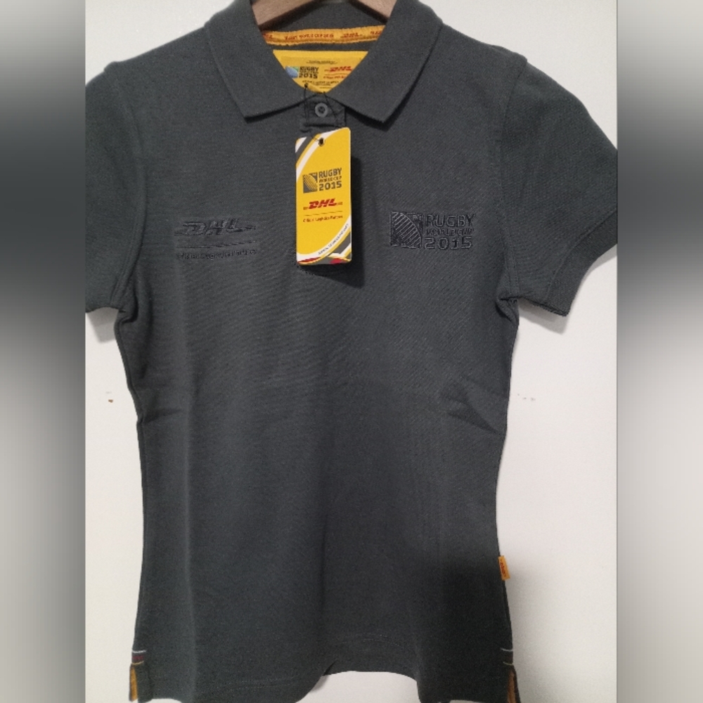 🌸 New 2015 DHL Rugby World Cup Pro Polo Short Sleeve Shirt, Size Medium M